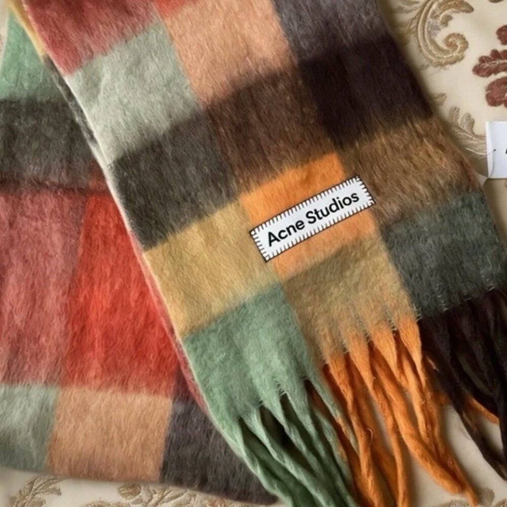 Acne Studios Multicolor Check Wool Scarf